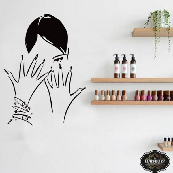 Woman Nails Nails Salon Wall Sticker