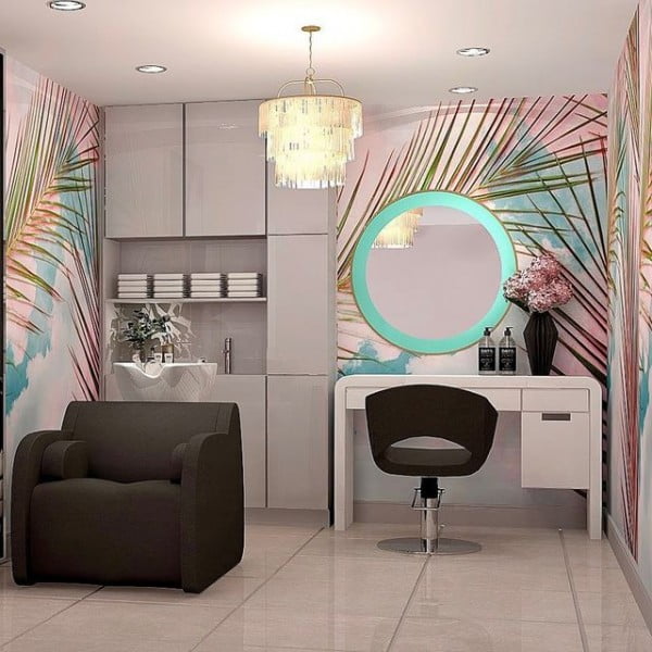 Luxe, Sophisticated and Modern Salon Design salon mirror