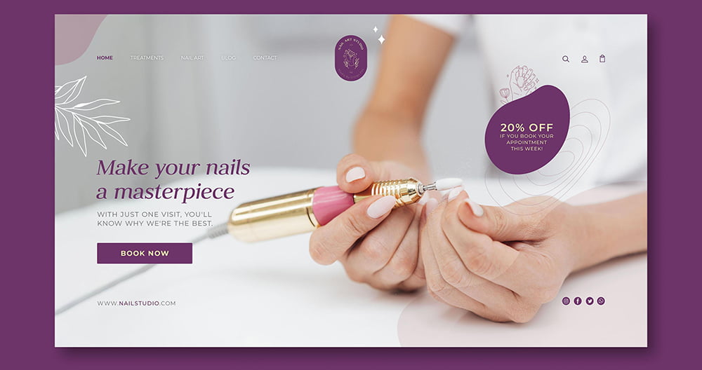 nail salon busines website