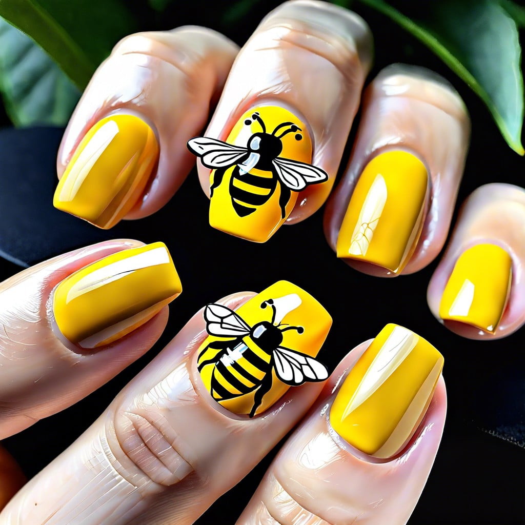 creamy yellow with bee designs