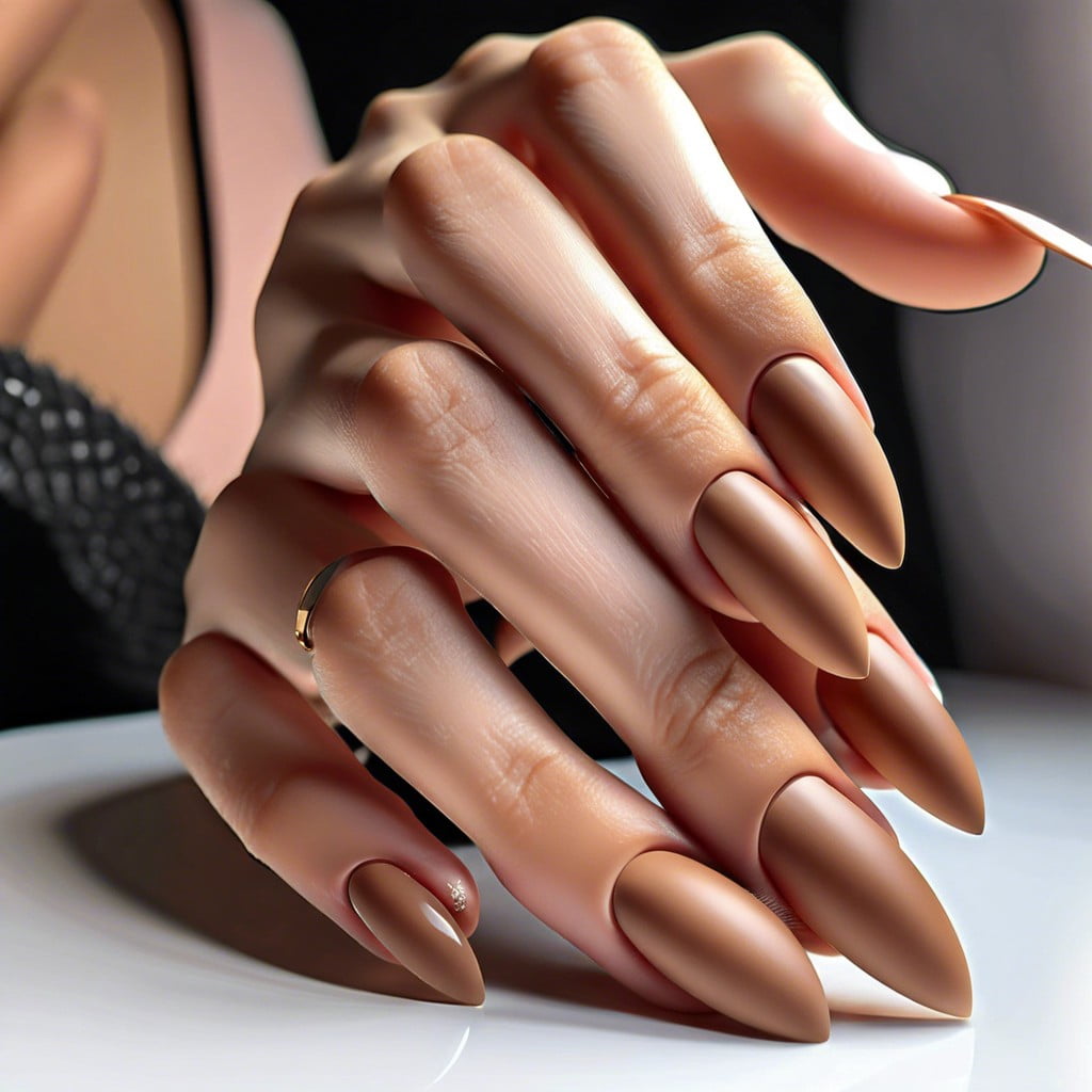 glossy nude with a matte tip