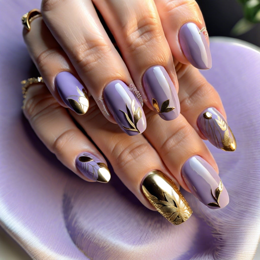 muted lavender with a speck of gold foil