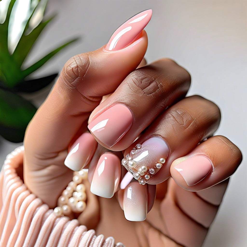 ombre from blush to pearl