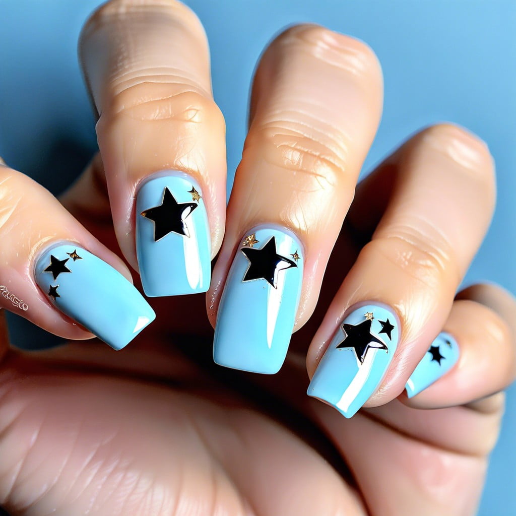 pale blue with tiny star decals