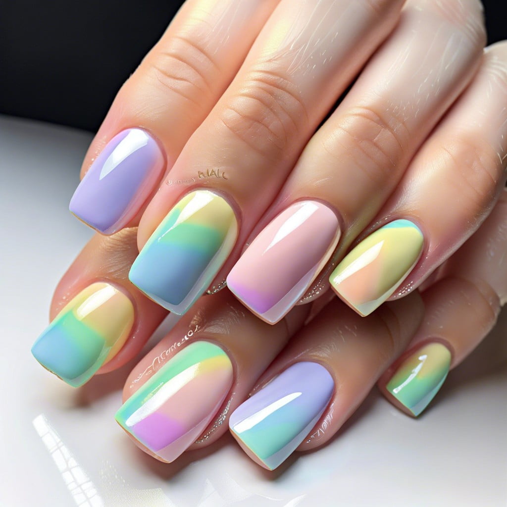 pastel rainbow tips