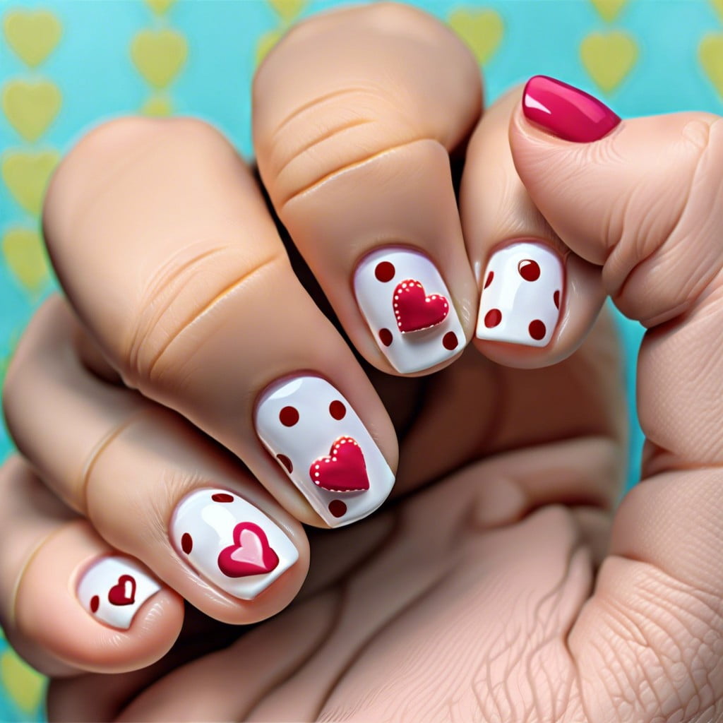 polka dots and hearts