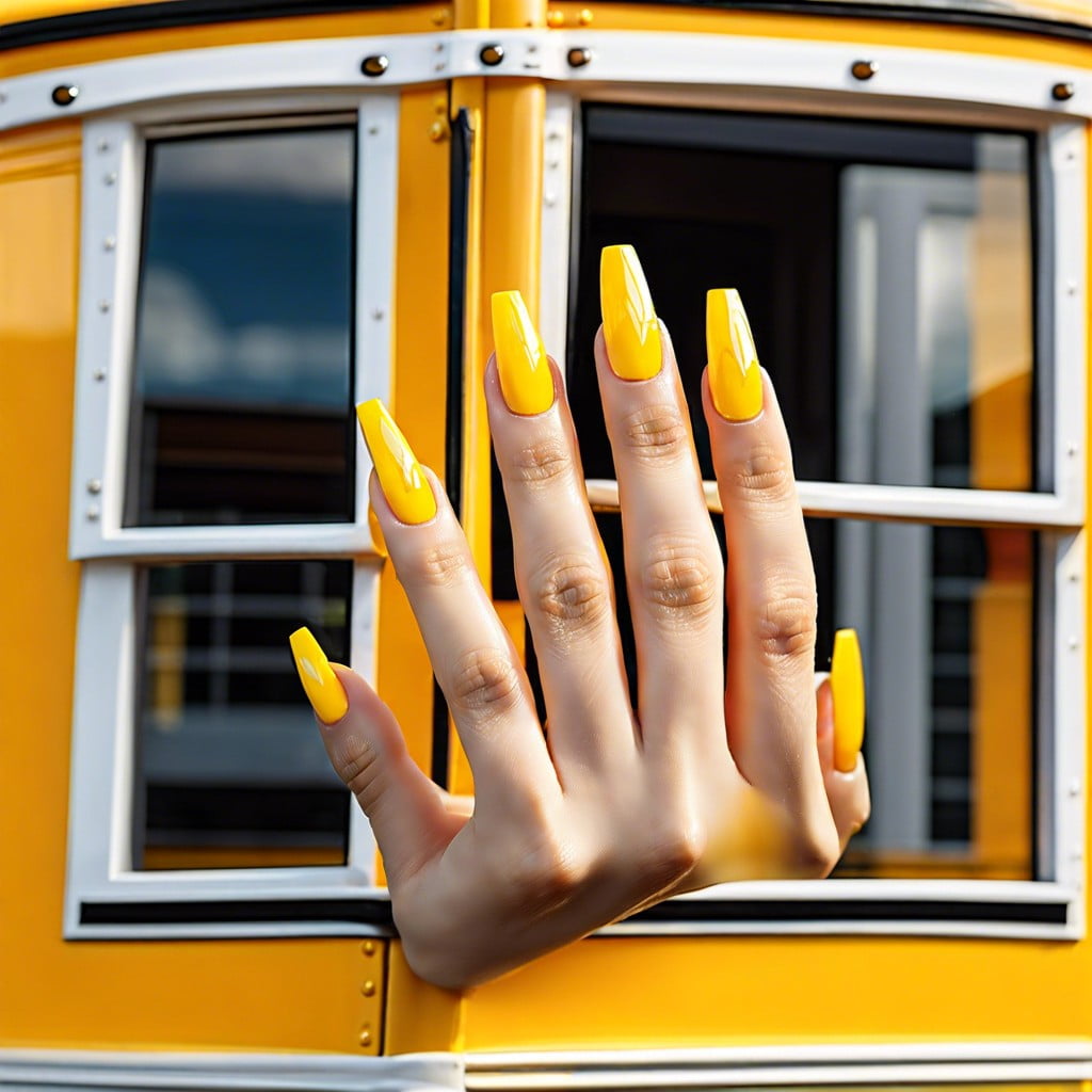 school bus yellow with windows