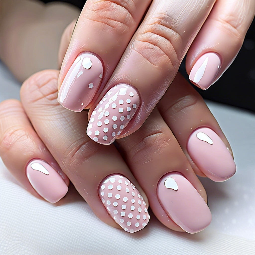 soft pink with a white dot pattern