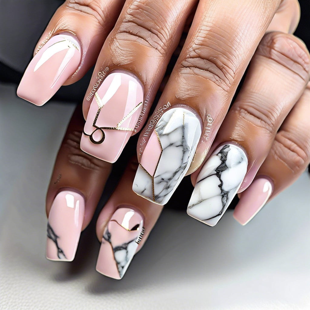 soft pink with white marble effect