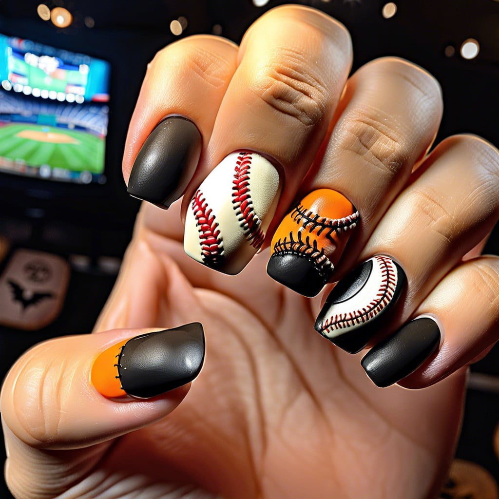sports themed with balls and bats